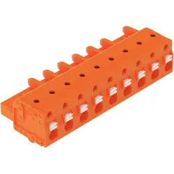 1-wire female connector, 9 pole, pitch 7.62 mm, orange, 2231-709/008-000