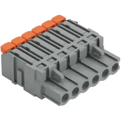 1-wire female connector, 10 pole, pitch 5 mm, gray, 2231-1110/327-000