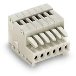 Socket header, 9 pole, pitch 2.5 mm, light gray, 733-109