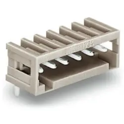 Pin header, 10 pole, pitch 2.5 mm, angled, light gray, 733-370
