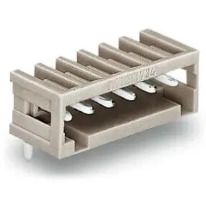 Pin header, 10 pole, pitch 2.5 mm, angled, light gray, 733-370 - 1