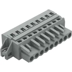 Female connector, 9 pole, pitch 5 mm, gray, 231-109/027-000