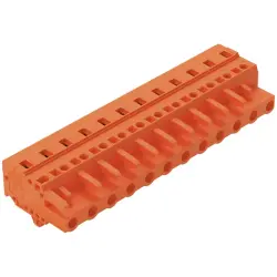 Female connector, 10 pole, pitch 7.62 mm, orange, 231-710/125-000