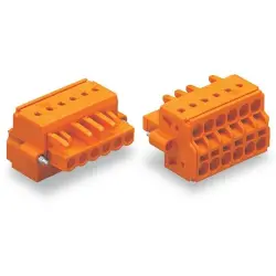 Female connector, 14 pole, pitch 5.08 mm, orange, 231-2314/107-000
