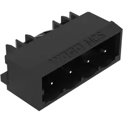 Pin header, 4 pole, pitch 5 mm, black, 231-434/001-000/105-604