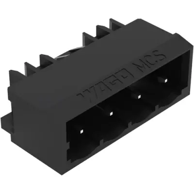 Pin header, 4 pole, pitch 5 mm, black, 231-434/001-000/105-604 - 1