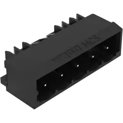 Pin header, 5 pole, pitch 5 mm, black, 231-435/001-000/105-604