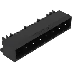 Pin header, 8 pole, pitch 5 mm, black, 231-438/001-000/105-604