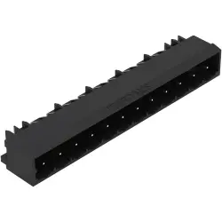 Pin header, 2 pole, pitch 5.08 mm, black, 231-532/001-000/105-604