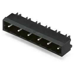 Pin header, 12 pole, pitch 7.5 mm, black, 231-842/001-000/105-604