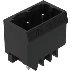 Pin header, 2 pole, pitch 5 mm, black, 231-132/001-000/105-604