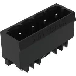 Pin header, 4 pole, pitch 5 mm, black, 231-134/001-000/105-604