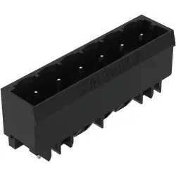 Pin header, 6 pole, pitch 5 mm, black, 231-136/001-000/105-604