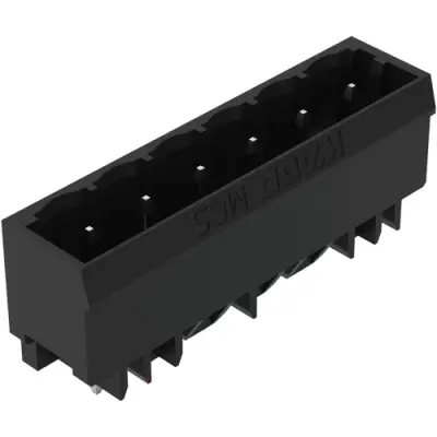 Pin header, 6 pole, pitch 5 mm, black, 231-136/001-000/105-604 - 1
