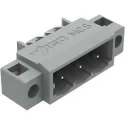 Pin header, 3 pole, pitch 5 mm, gray, 231-433/040-000