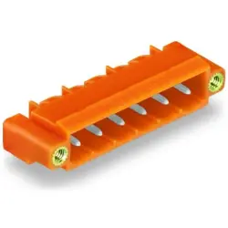 Pin header, 2 pole, pitch 5.08 mm, orange, 231-532/108-000