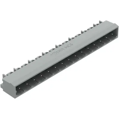 Pin header, 15 pole, pitch 5 mm, gray, 231-445/001-000 - 1
