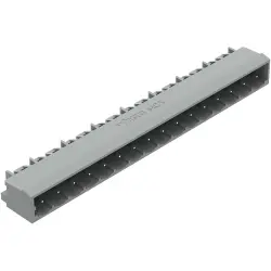 Pin header, 16 pole, pitch 5 mm, gray, 231-446/001-000