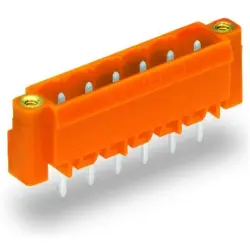 Pin header, 2 pole, pitch 5.08 mm, orange, 231-332/108-000