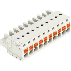 Female connector, 10 pole, pitch 5 mm, light gray, 2721-110/026-000
