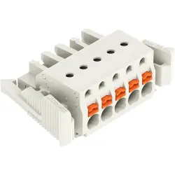 Female connector, 5 pole, pitch 5 mm, light gray, 2721-105/037-000