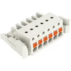 Female connector, 6 pole, pitch 5 mm, light gray, 2721-106/037-000