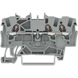 3-wire feed-through terminal, spring-clamp connection, 0.25-2.5 mm², 1 pole, 17.5 A, 8 kV, light gray, 2001-1309