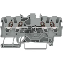 4-conductor component terminal block, spring-clamp connection, 0.25-2.5 mm², 1 pole, 4 kV, gray, 2001-1411/1000-700