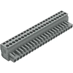 Female connector, 22 pole, pitch 5 mm, angled, gray, 232-222/026-000