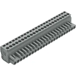 Female connector, 23 pole, pitch 5 mm, angled, gray, 232-223/026-000