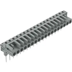 Female connector, 18-pole, 0.6x1 mm, RM 5 mm, gray for terminal block, 232-248/005-000