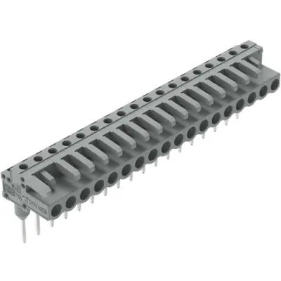 Female connector, 18-pole, 0.6x1 mm, RM 5 mm, gray for terminal block, 232-248/005-000 - 1