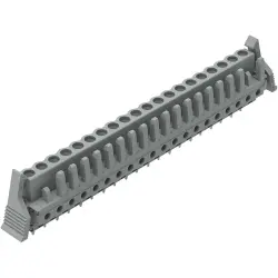 Female connector, 20 pole, pitch 5 mm, straight, gray, 232-150/039-000