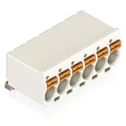 Female connector, 6 pole, pitch 5 mm, angled, light gray, 2092-1376/200-000