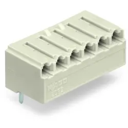 Female connector, 6 pole, pitch 5 mm, angled, light gray, 2092-1326