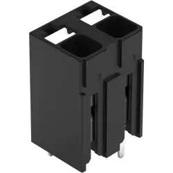 PCB terminal, 2 pole, pitch 5 mm, AWG 28-16, 17.5 A, push-in cage clamp, black, 2086-3122/300-000