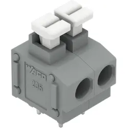PCB terminal, 2 pole, pitch 5 mm, AWG 20-14, 17.5 A, push-in cage clamp, gray, 235-402/331-000