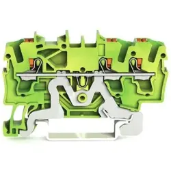 3-wire protective earth terminal, spring-clamp connection, 0.25-4.0 mm², 1 pole, green-yellow, 2202-1307