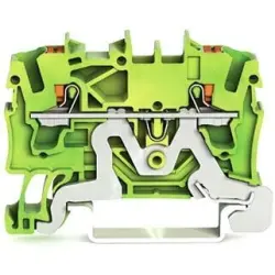 2-wire protective earth terminal, spring-clamp connection, 0.25-4.0 mm², 1 pole, green-yellow, 2202-1207