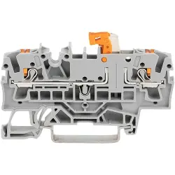2-wire disconnect and measuring terminal, spring-clamp connection, 0.25-4.0 mm², 16 A, 6 kV, gray, 2202-1671
