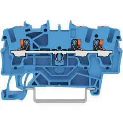 3-wire feed-through terminal, spring-clamp connection, 0.25-4.0 mm², 1 pole, 24 A, 8 kV, blue, 2202-1304