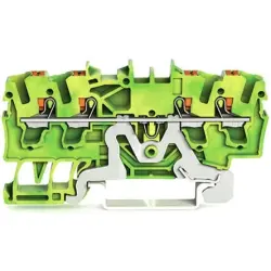 4-wire protective earth terminal, spring-clamp connection, 0.25-4.0 mm², 1 pole, green-yellow, 2202-1407