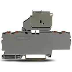 4-wire fuse terminal, spring-clamp connection, 0.25-4.0 mm², 1 pole, 6.3 A, 6 kV, gray, 2202-1811