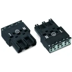 Plug, 3 pole, snap-in, spring-clamp connection, 0.5-4.0 mm², black, 770-213