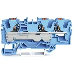3-wire feed-through terminal, spring-clamp connection, 0.5-10 mm², 1 pole, 41 A, 8 kV, blue, 2206-1304