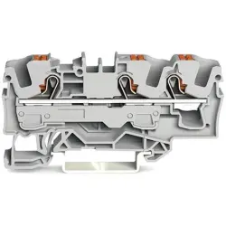 3-wire feed-through terminal, spring-clamp connection, 0.5-10 mm², 1 pole, 41 A, 8 kV, gray, 2206-1301