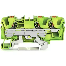 3-wire protective earth terminal, spring-clamp connection, 0.5-10 mm², 1 pole, green-yellow, 2206-1307