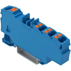 Distribution terminal block, spring-clamp connection, 0.5-10 mm², 1 pole, 41 A, 8 kV, blue, 2206-8034