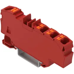 Distribution terminal block, spring-clamp connection, 0.5-10 mm², 1 pole, 41 A, 8 kV, red, 2206-8033