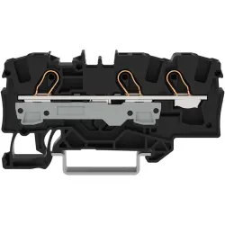3-wire feed-through terminal, spring-clamp connection, 0.5-10 mm², 1 pole, 41 A, 8 kV, black, 2006-1305